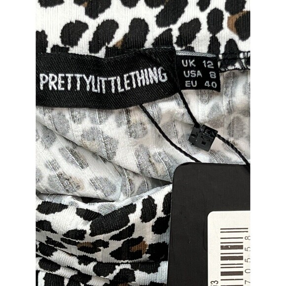 NWT PrettyLittleThing Shape Leopard Print Women’s Pull-On Mini Skirt Size 8 - Picture 6 of 7